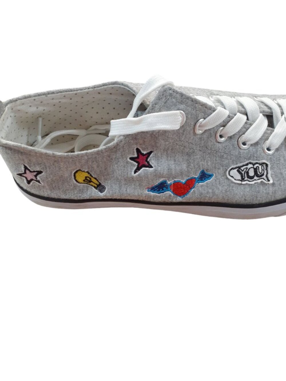 Free Choice by Elis Womens Low Top Embroidered Cap Toe Sneakers Shoes Size 10 - Picture 4 of 5